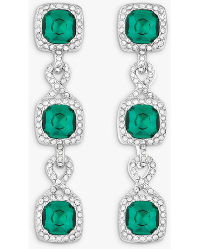 Jon Richard Emerald Infinity Earrings - Green