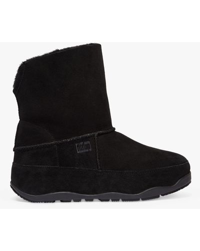 Fitflop Mukluk Suede Ankle Boots - Black