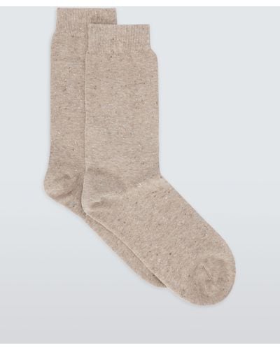 John Lewis Cotton Silk Blend Ankle Socks - White