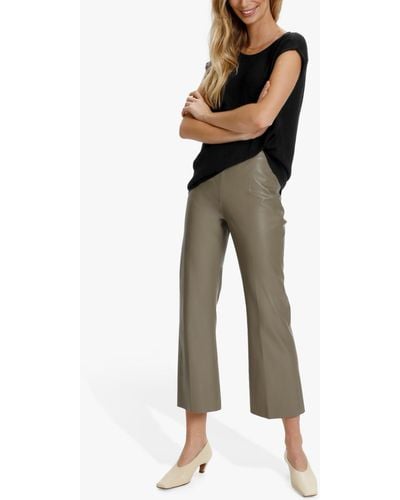 Soaked In Luxury Kaylee Faux Leather Kick Flare Trousers - Multicolour