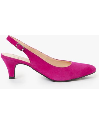 John Lewis Grace Suede Slingback Court Shoes - Pink