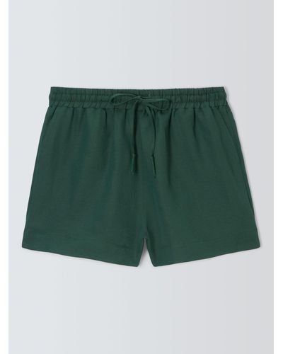 John Lewis Linen Blend Beach Shorts - Green