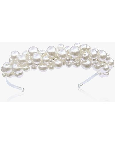Ivory & Co. Odyssey Silver Plated Faux Pearl Tiara - White