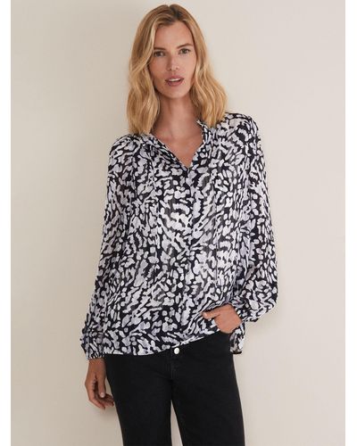 Phase Eight Phase Amryn Print Blouse - Natural