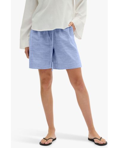 My Essential Wardrobe Skye Stripe Cotton Shorts - Blue