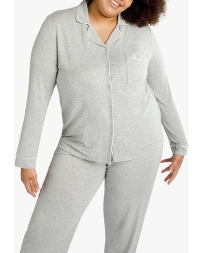 Chelsea Peers Curve Button Up Pyjama Set - Grey