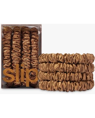 Slip Pure Silk Skinny Scrunchies - Brown