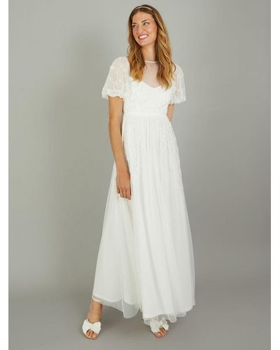 Monsoon Celina Embroidered Wedding Dress - White