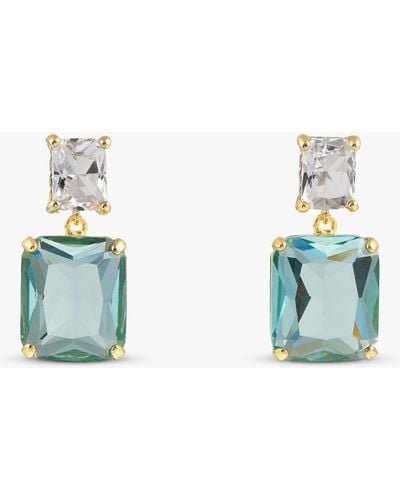 Orelia Statement Crystal Double Drop Earrings - Multicolour