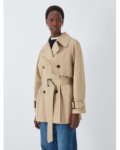 John Lewis Short Contemporary Trench Coat - Natural