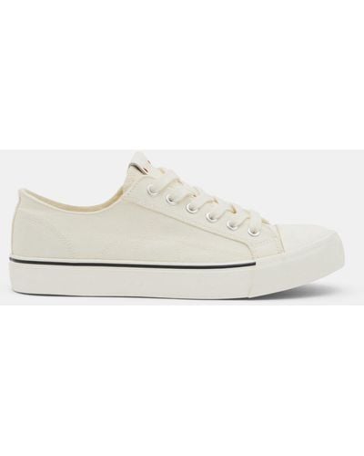 Hush Finley Frayed Canvas Trainers - White