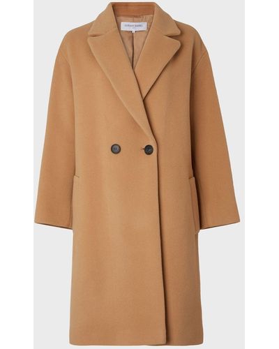 Gerard Darel Seylia Plain Double Breasted Coat - Natural