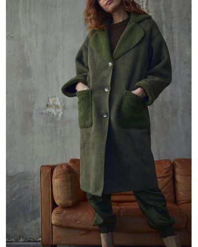A-View Uria Teddy Oversized Coat - Green