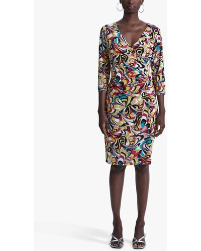 James Lakeland Side Ruch Print Dress - Multicolour