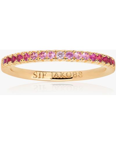 Sif Jakobs Jewellery Zirconia Half Eternity Ring - Pink