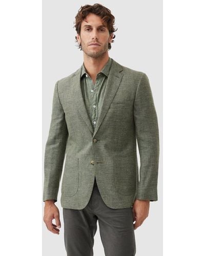 Rodd & Gunn Cascades Slim Fit Wool & Linen Blend Blazer - Green