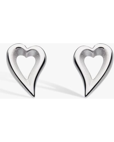 Kit Heath Desire Love Story Small Heart Stud Earrings - Natural