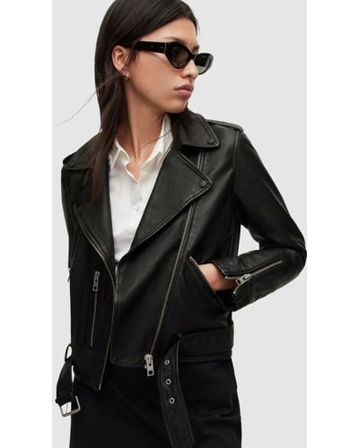 AllSaints Balfern Leather Biker Jacket - Black