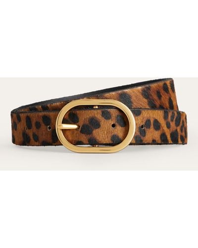 Boden Classic Leopard Print Leather Belt - Multicolour