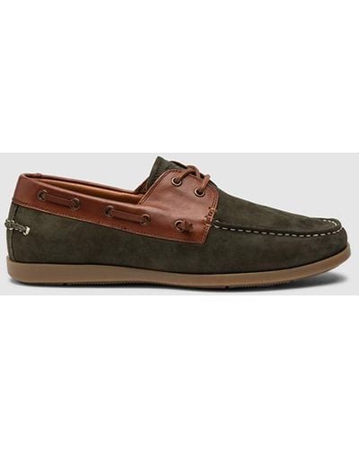 Rodd & Gunn Gordons Bay Suede / Leather Slip On Boat Shoes - Brown