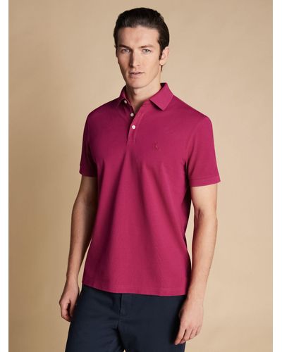Charles Tyrwhitt Short Sleeve Polo Shirt - Pink