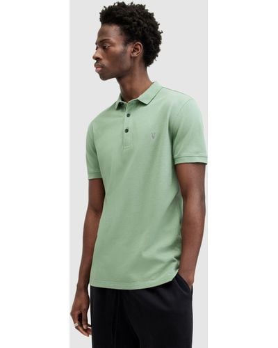 AllSaints Reform Organic Cotton Polo Shirt - Green