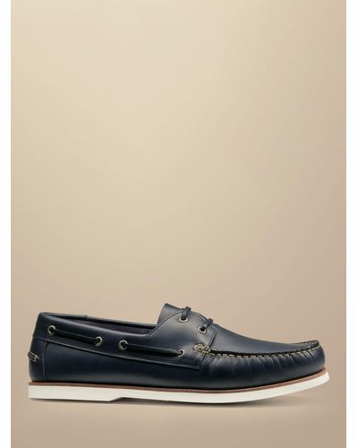 Charles Tyrwhitt Leather Boat Shoes - Blue