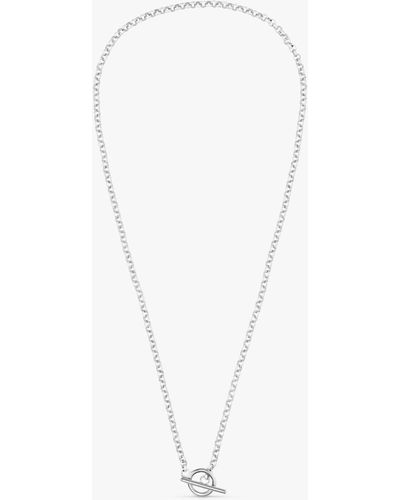 Orelia Round Link T-bar Necklace - White