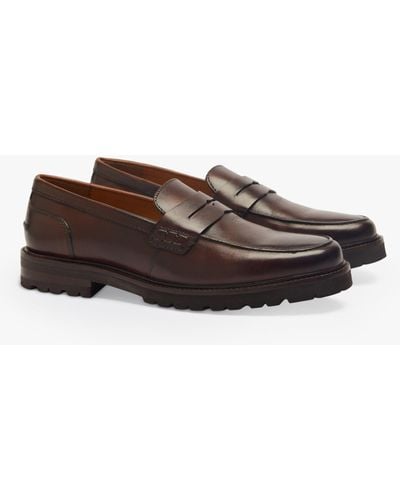 Moss Camden Chunky Leather Loafers - Brown