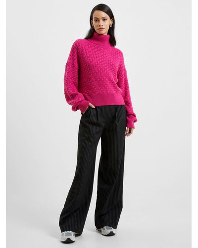 French Connection Jini Cable Knit Jumper - Pink