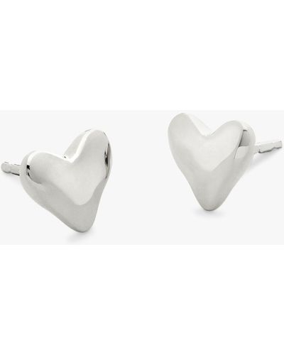Monica Vinader Heart Stud Earrings - White