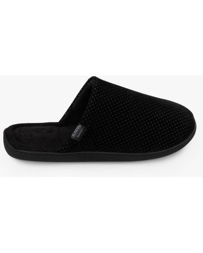 Totes Airtex Suedette Mule Slippers - Black