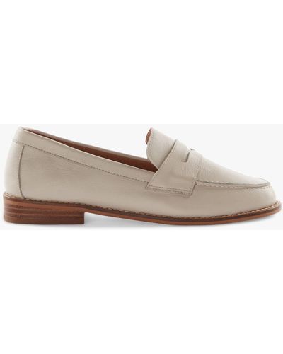 Dune Ginelli Leather Penny Loafers - White