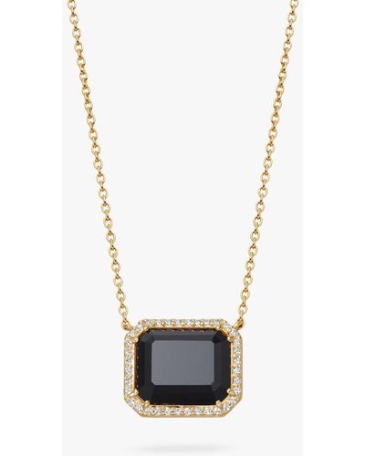 Astley Clarke Black Onyx Pendant Necklace - White