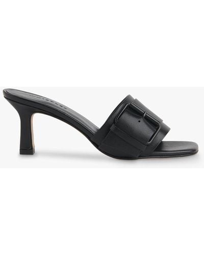 Whistles Adella Leather Buckle Mule Sandals - Black