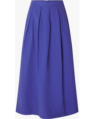 SELECTED Slia Slit Midi Skirt - Blue