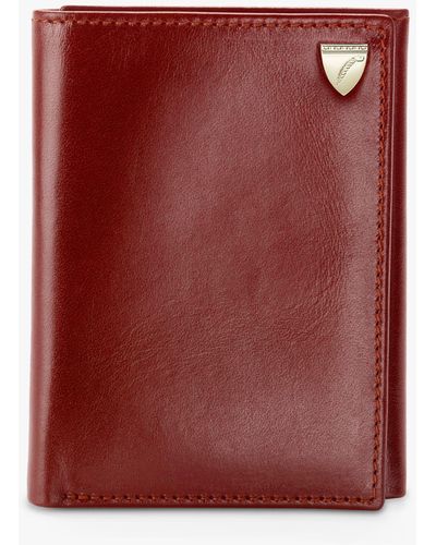 Aspinal of London Smooth Leather Trifold Wallet - Red