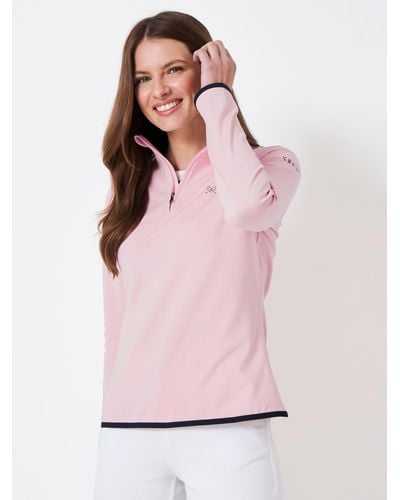 Crew Core Half Zip Golf Jumper - Pink