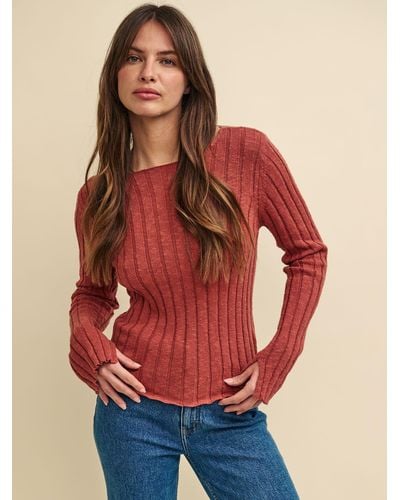 Nobody's Child Wide Rib Top - Red