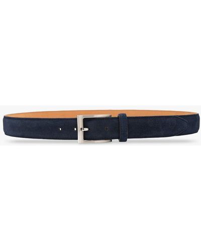 Loake William Suede Leather Belt - Blue