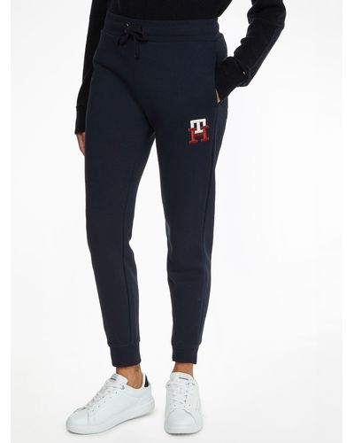 Tommy Hilfiger Tapered Monogram Embroidered Joggers - Blue
