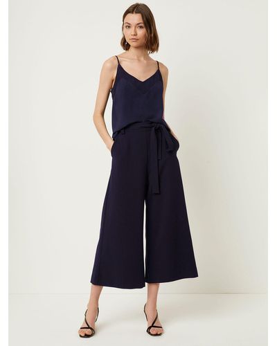 French Connection Whisper Belted Cropped Trousers - Blue