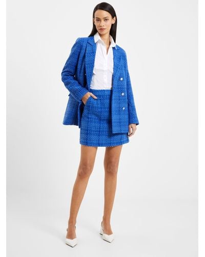 French Connection Azzurra Tweed Mini Skirt - Blue