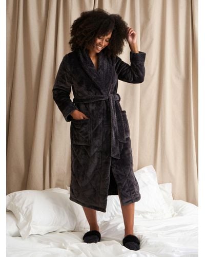 Pretty You London Quilted Velour Dressing Gown - Multicolour