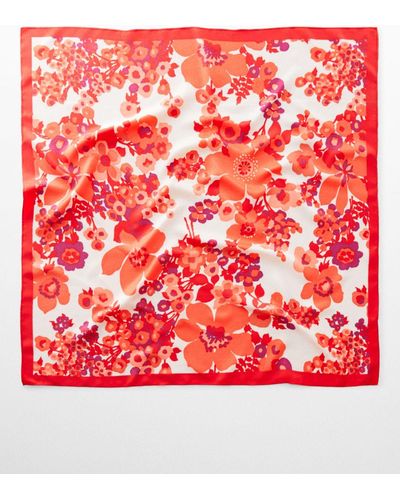 Mango Cora Floral Scarf - Red