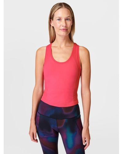 Sweaty Betty Super Soft High Neck Workout Tank Top, Bloom Pink at John  Lewis & Partners