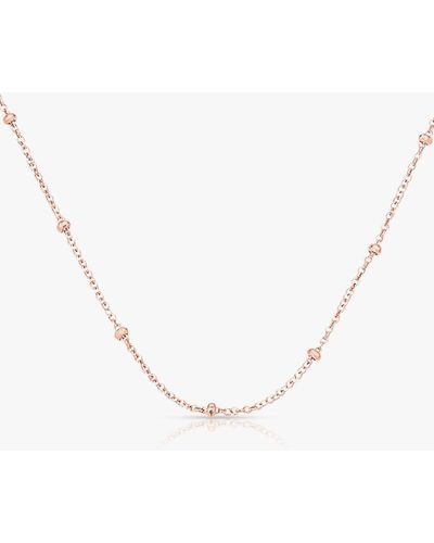 Monica Vinader Fine Beaded Chain Necklace - Metallic