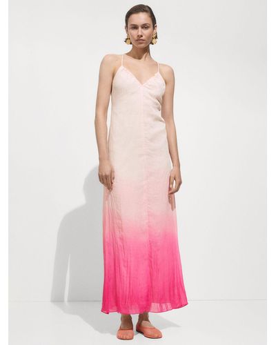Mango Nuria Ombre Dress - Pink