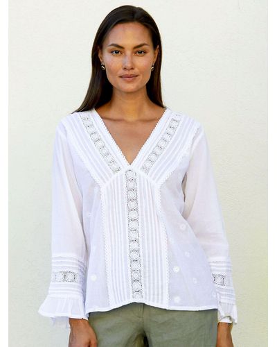 Aspiga Embroidered Organic Cotton Blouse - White