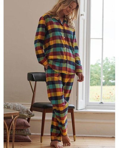 British Boxers Edinburgh Check Brushed Cotton Pyjama Set - Multicolour